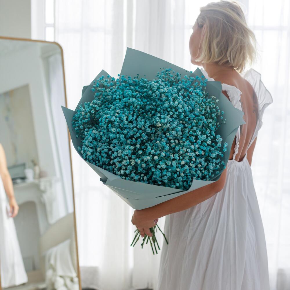 В мечтах о море, букет из гипсофилы