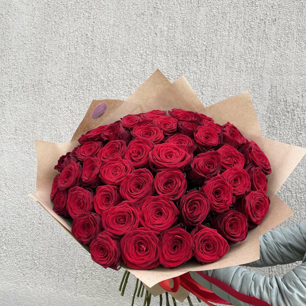 Монобукет из 51 красной розы